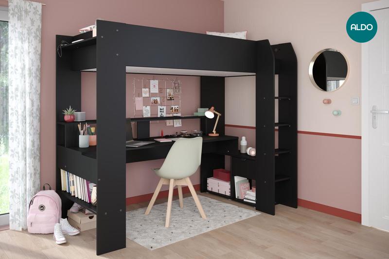 Vyvýšená postel s psacím stolem pro holky On-Line