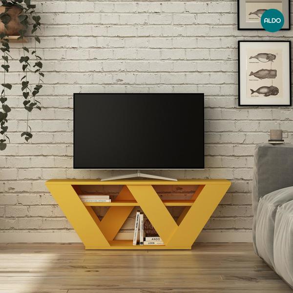 Designový televizní stolek Piprala yellow