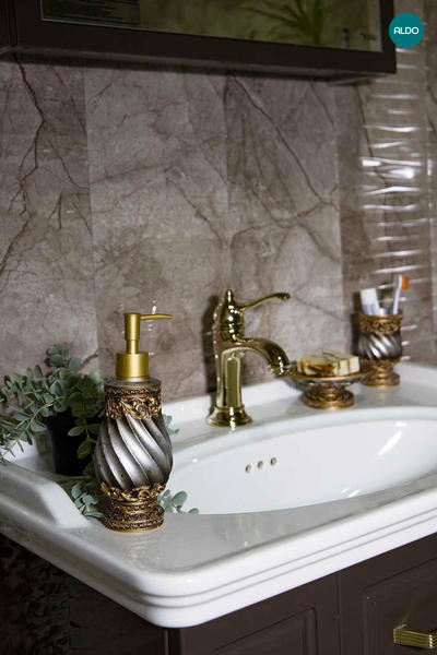 Koupelnová sada Quenn bronze čtyřdílná