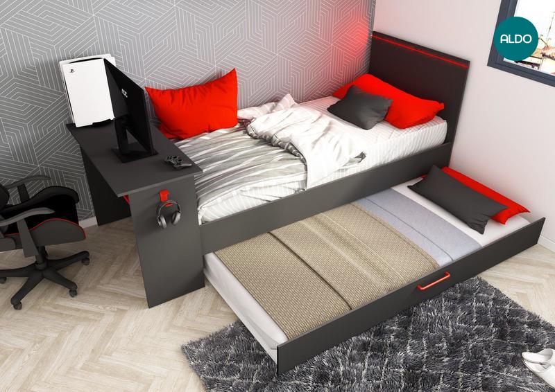 Multifunkční postel se stolem pro dva On - line Zone black