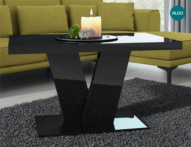 Konferenční stolek Niko - černý vysoký lesk