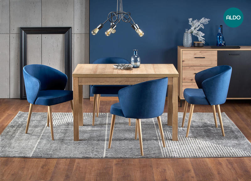 Jídelní sestava rozkládací stůl a čtyři židle Mirisi blue